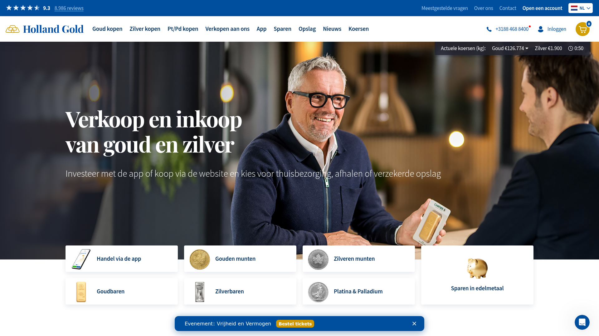 Screenshot van amsterdamgold.com