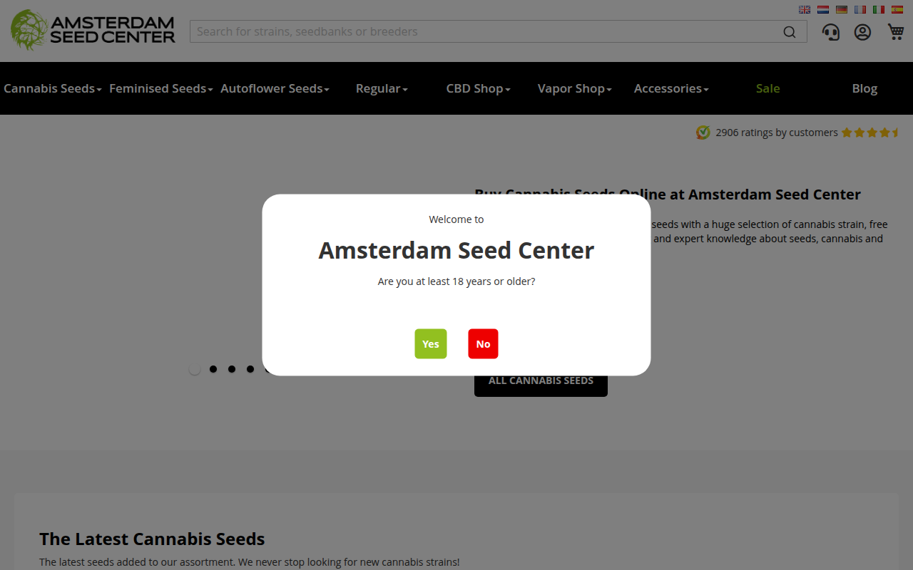 Screenshot van amsterdamseedcenter.com