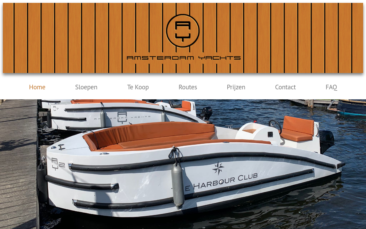 Screenshot van amsterdamyachts.com
