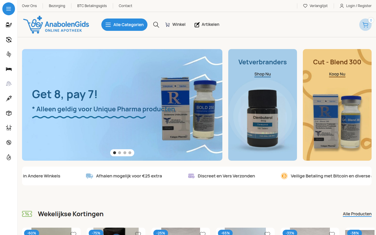Screenshot van anabolengids.nl