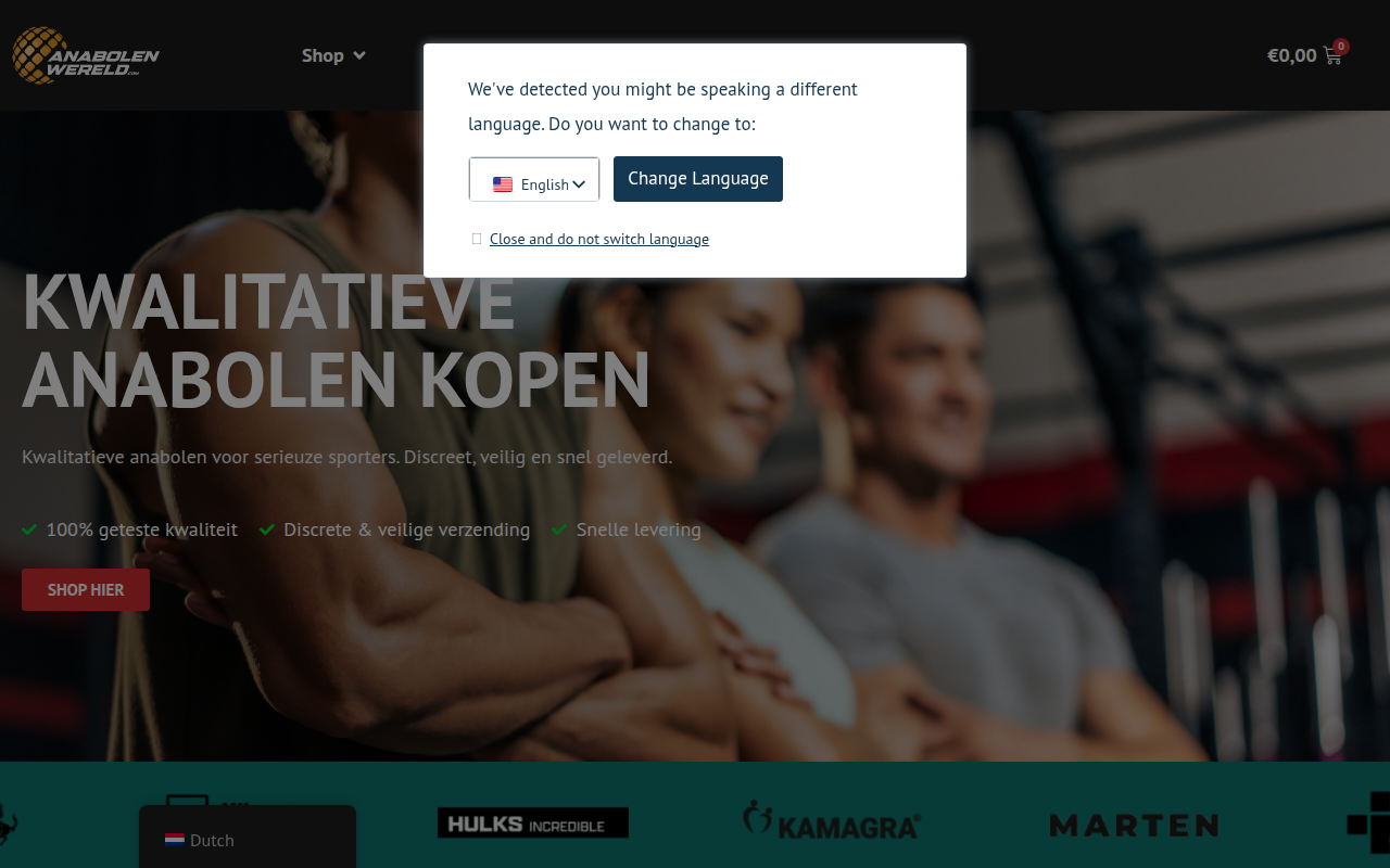 Screenshot van anabolenwereld.nl