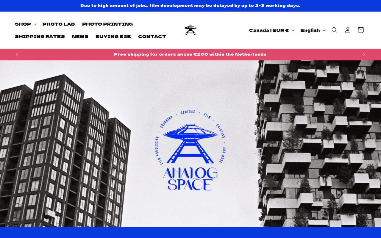 Screenshot van analogspace.nl