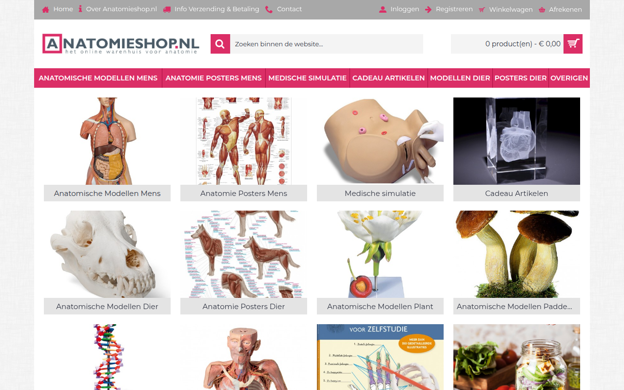 Screenshot van anatomieshop.nl