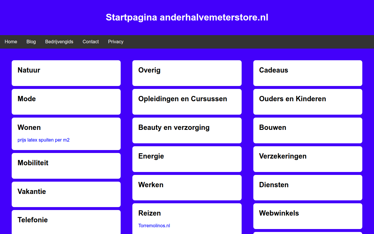 Screenshot van anderhalvemeterstore.nl