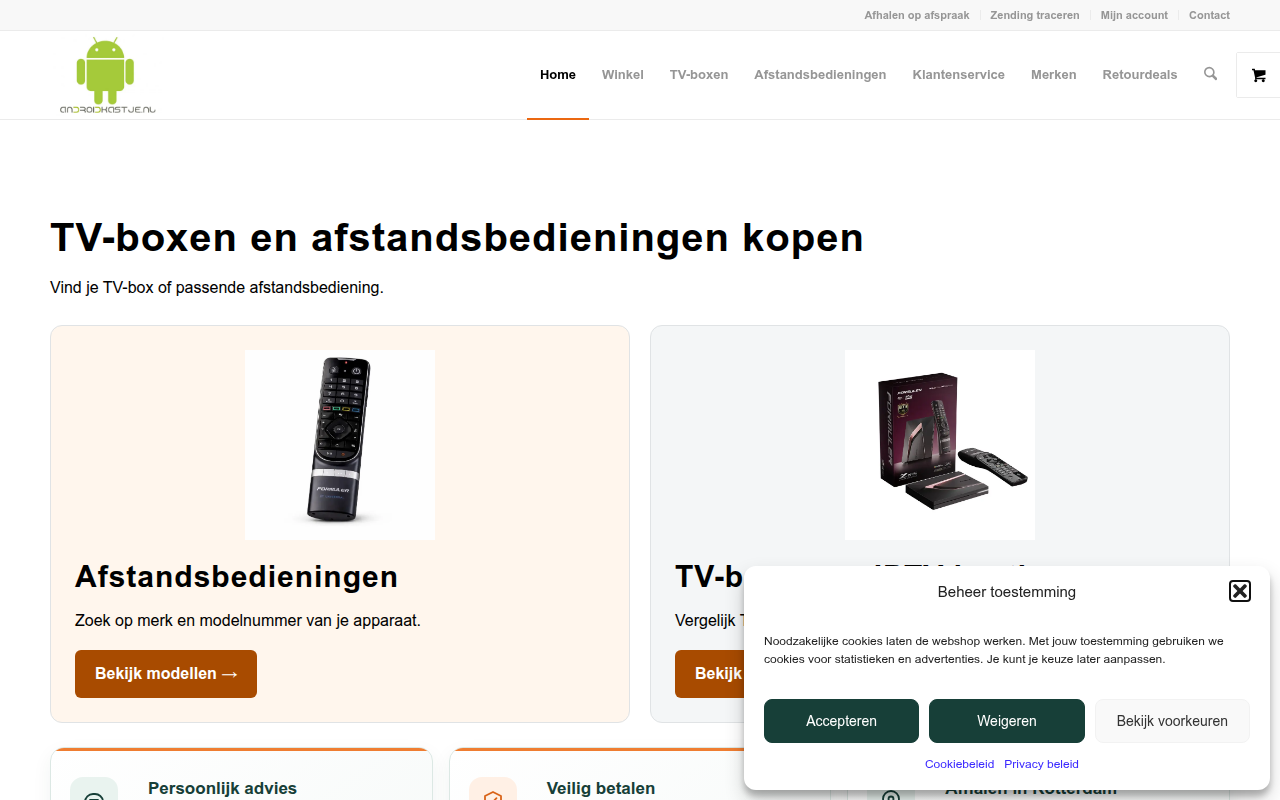Screenshot van androidkastje.nl