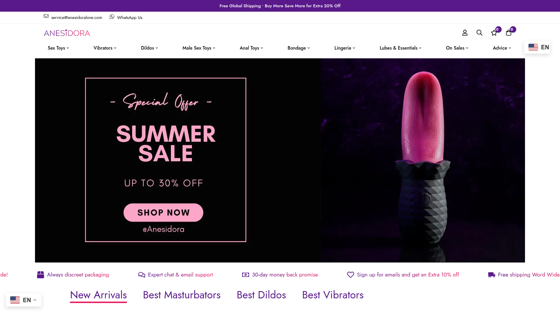 Screenshot van anesidoralove.com
