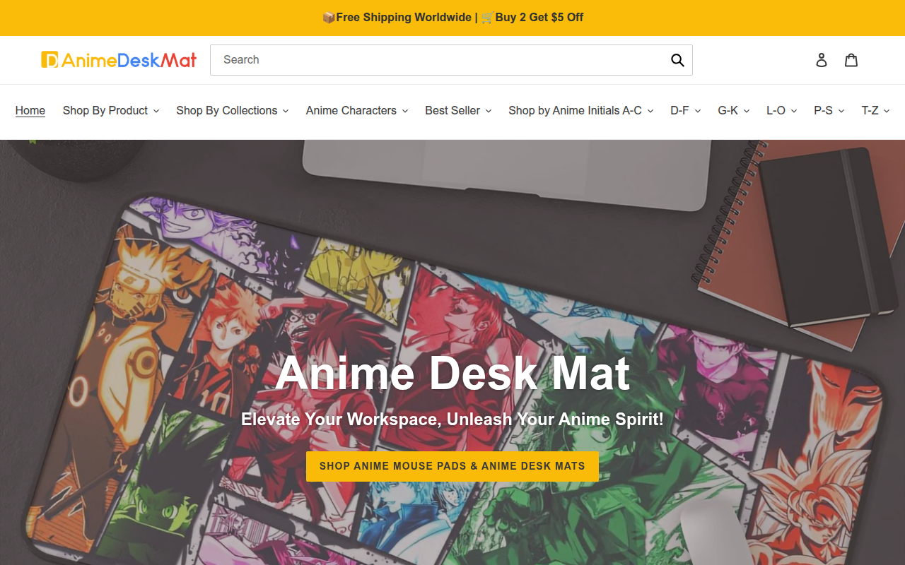 Screenshot van animedeskmat.com