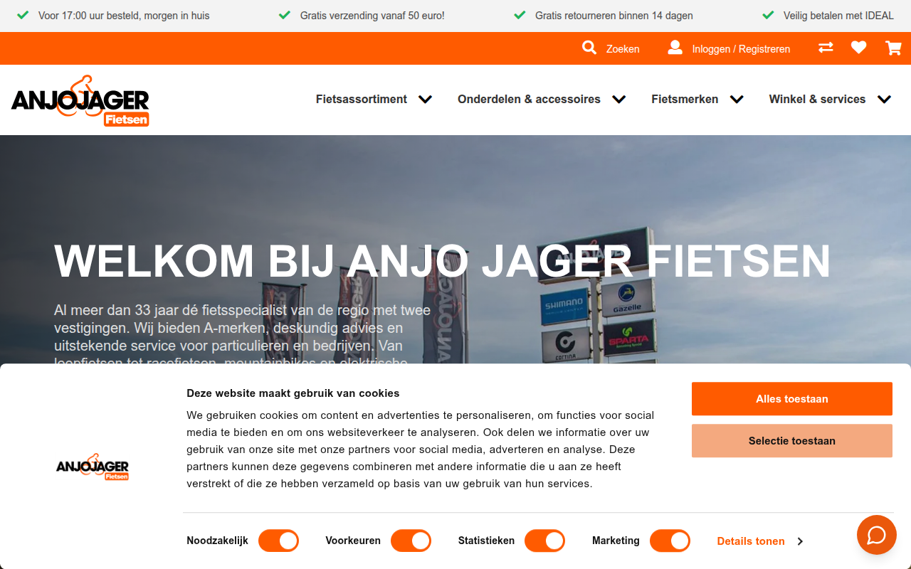 Screenshot van anjojagerfietsen.nl