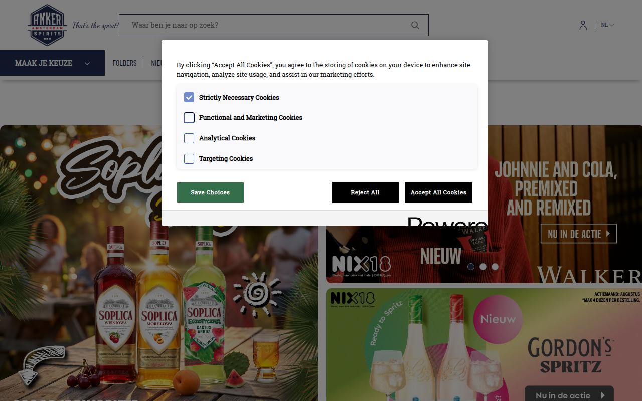 Screenshot van ankeramsterdamspirits.nl