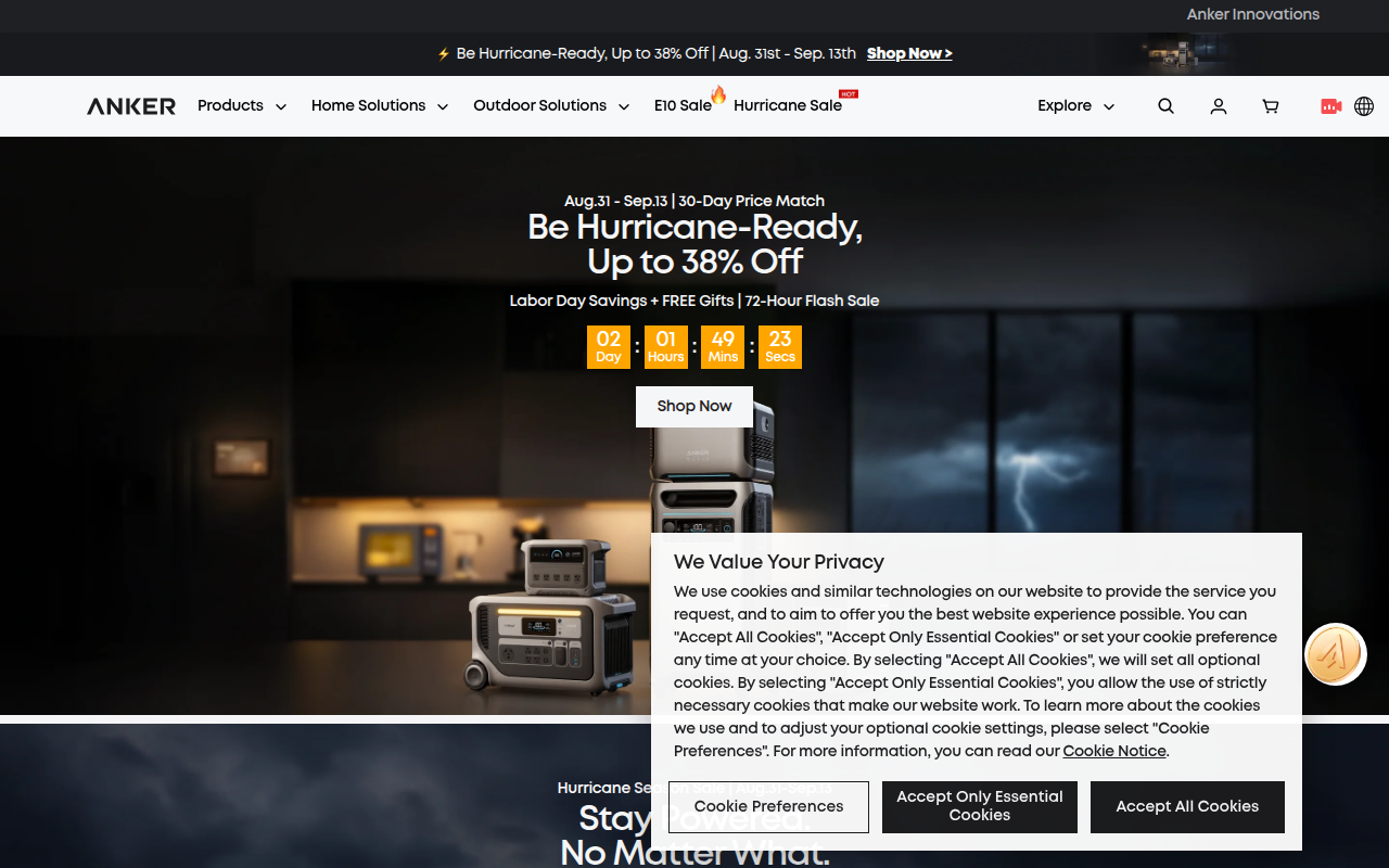 Screenshot van ankersolix.com