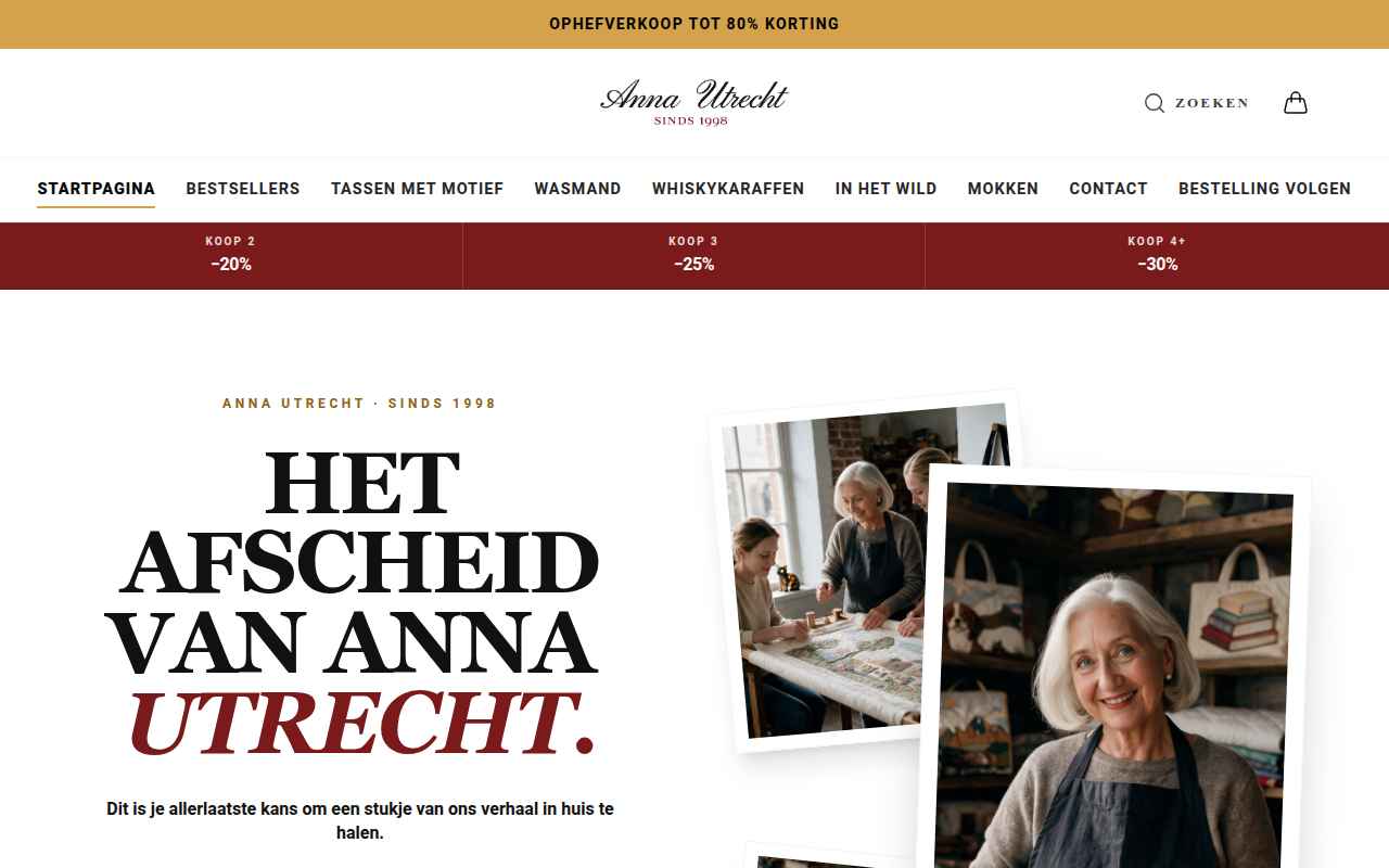 Screenshot van anna-utrecht.nl