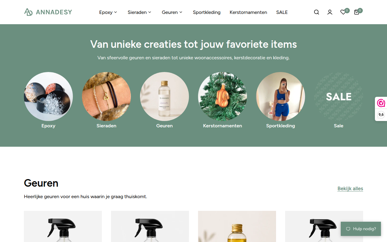 Screenshot van annadesy.nl