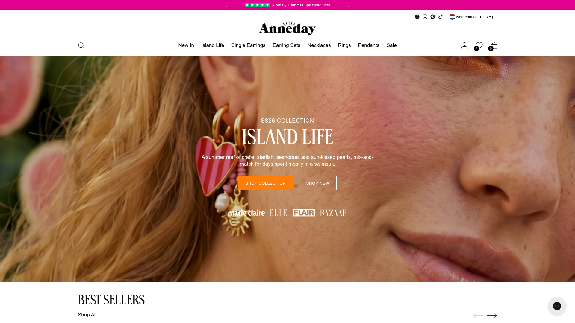 Screenshot van anneday.nl