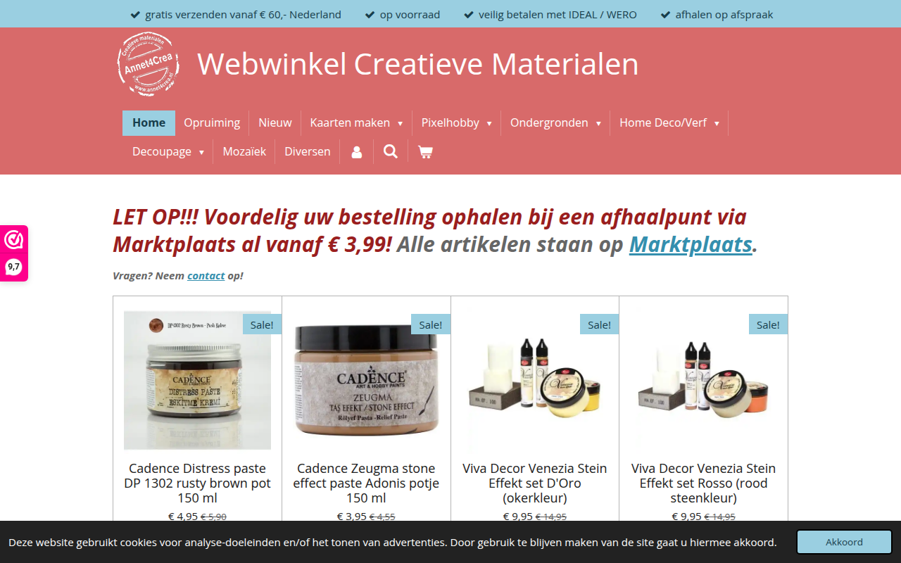 Screenshot van annet4crea.nl