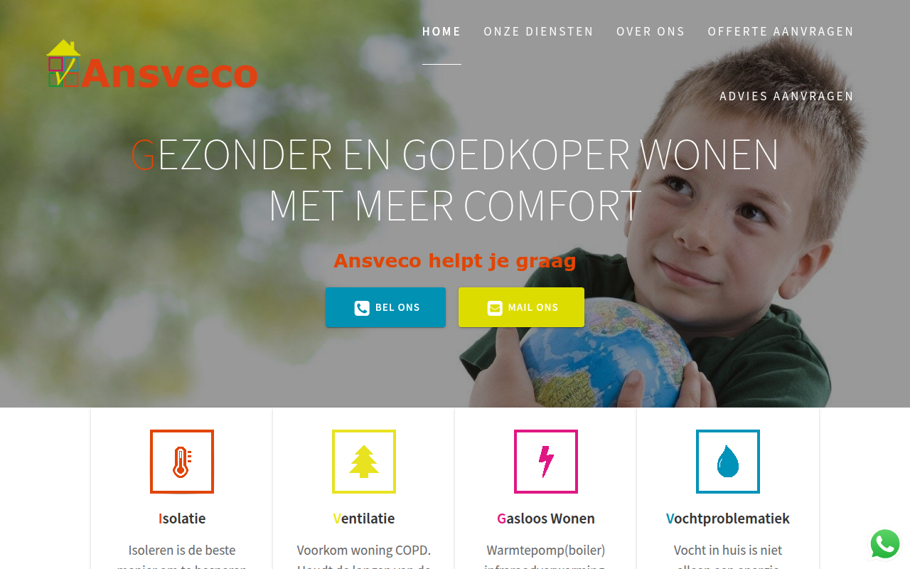 Screenshot van ansveco.nl