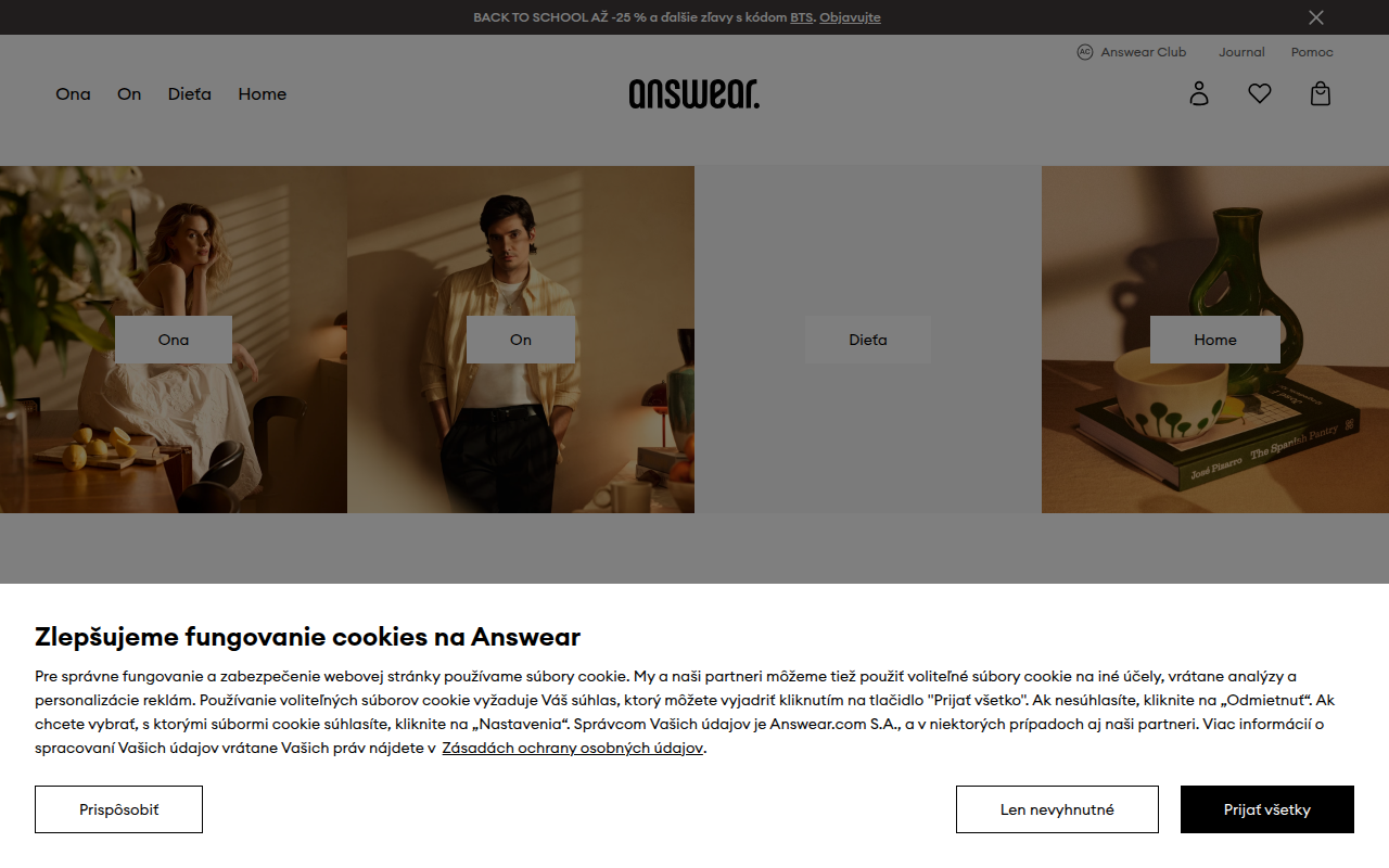 Screenshot van answear.sk