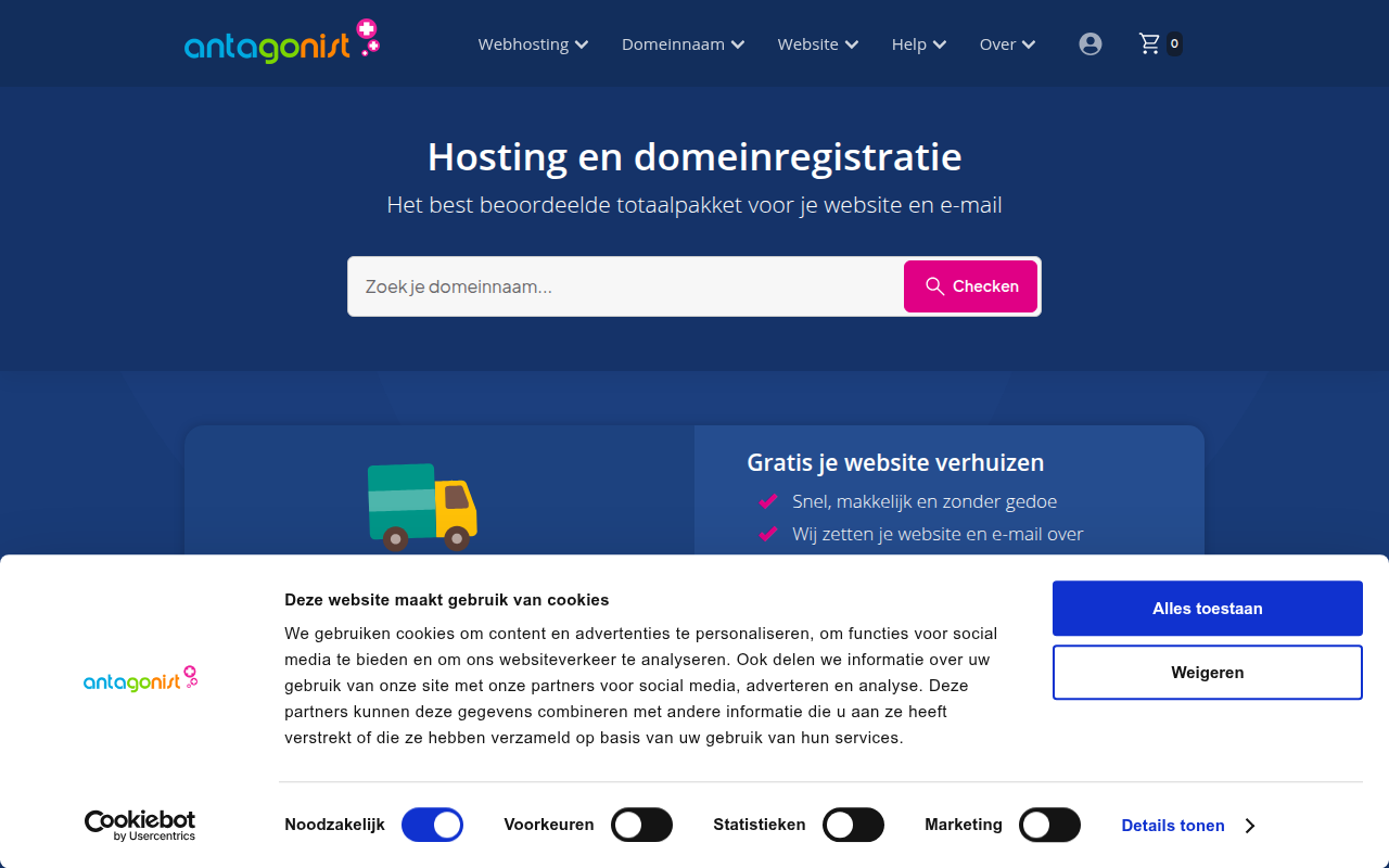 Screenshot van antagonist.nl