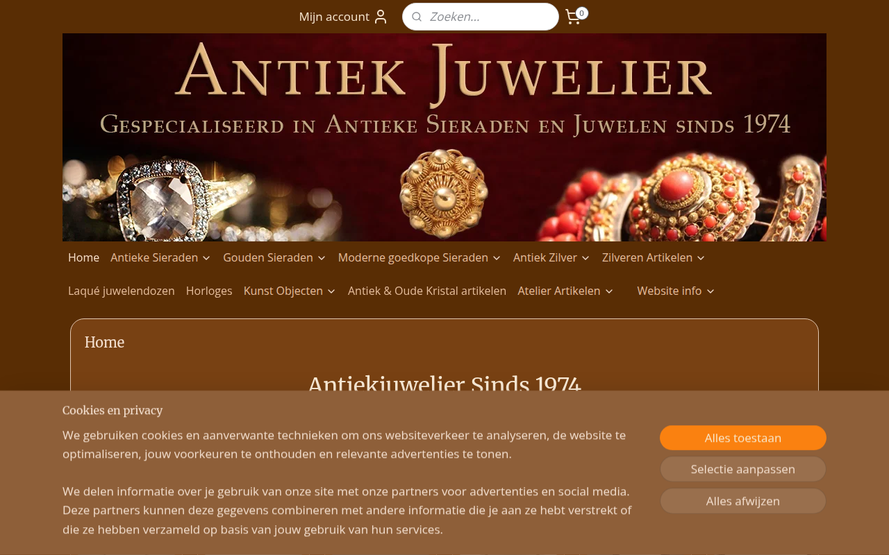 Screenshot van antiekjuwelier.nl