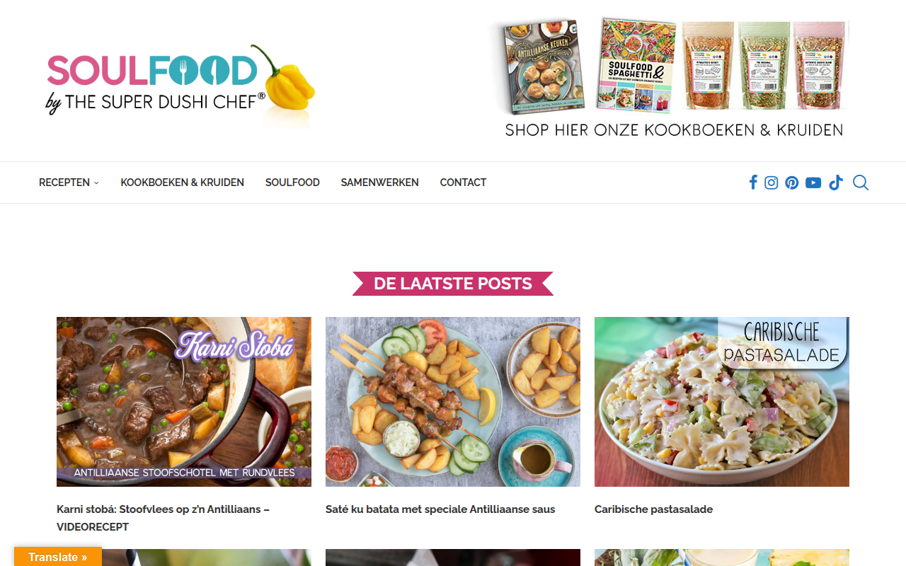 Screenshot van antilliaans-eten.nl