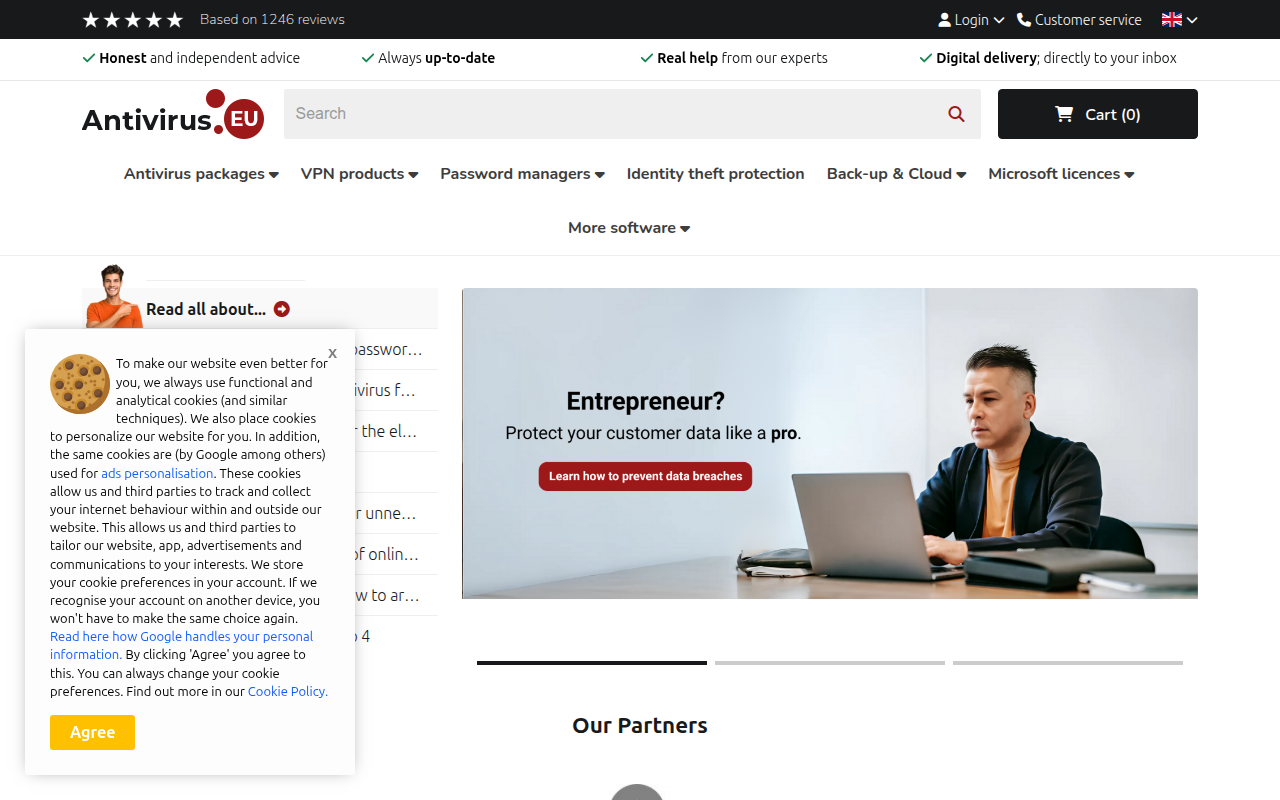 Screenshot van antivirus.eu