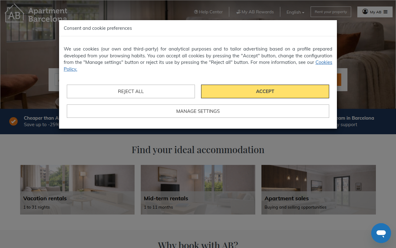 Screenshot van apartmentbarcelona.com