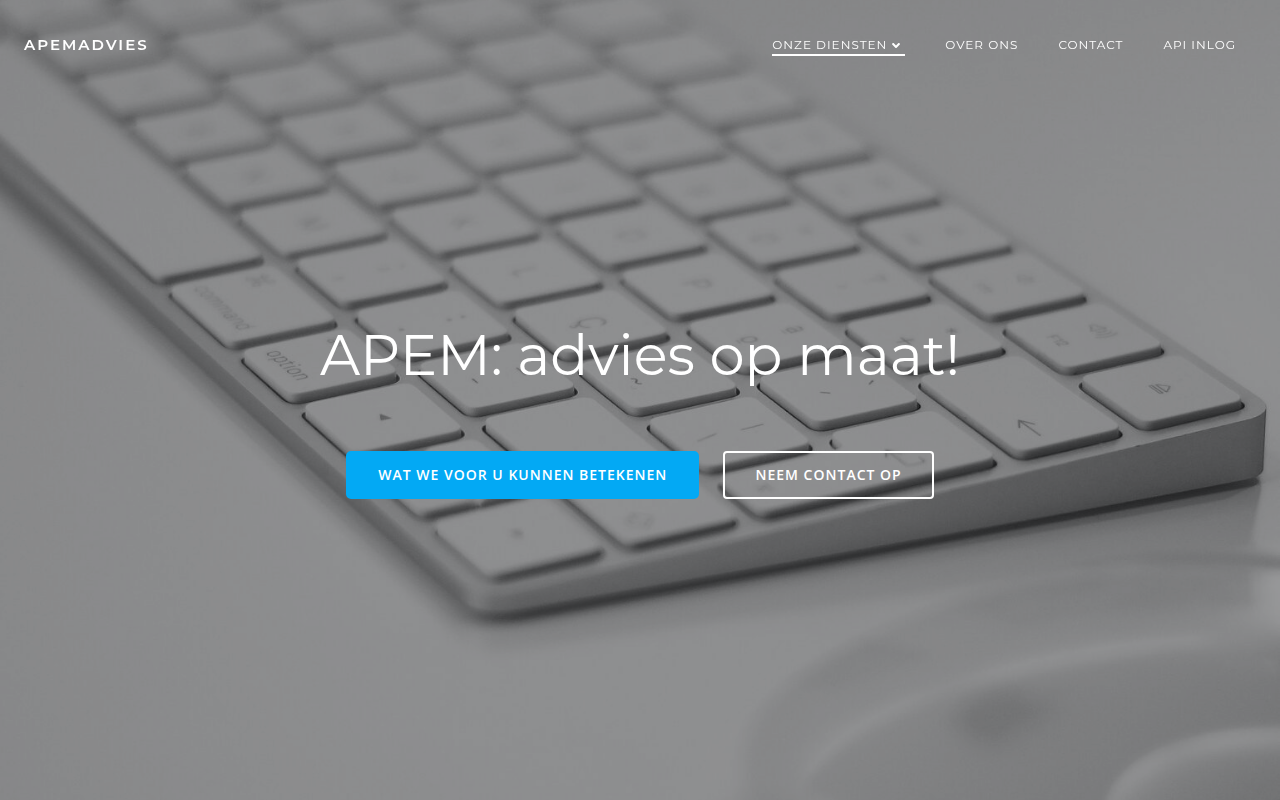 Screenshot van apemadvies.nl