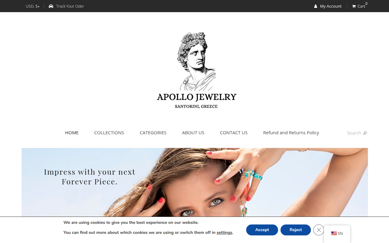 Screenshot van apollojewelrygreece.com