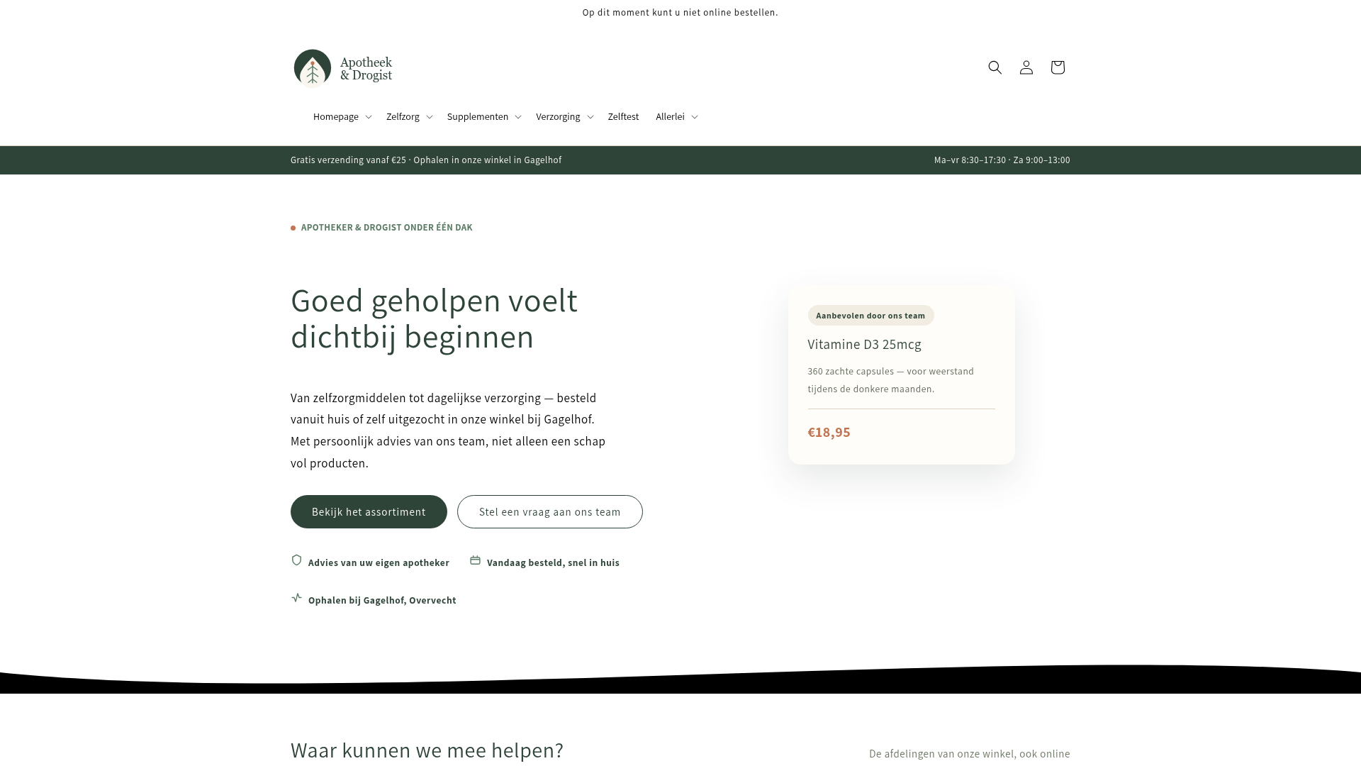 Screenshot van apotheekendrogist.nl