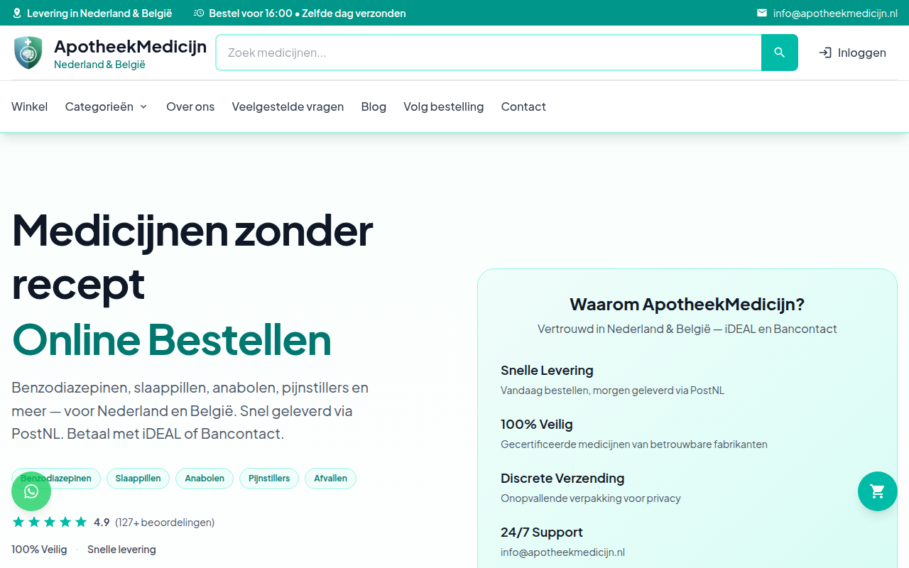 Screenshot van apotheekmedicijn.nl