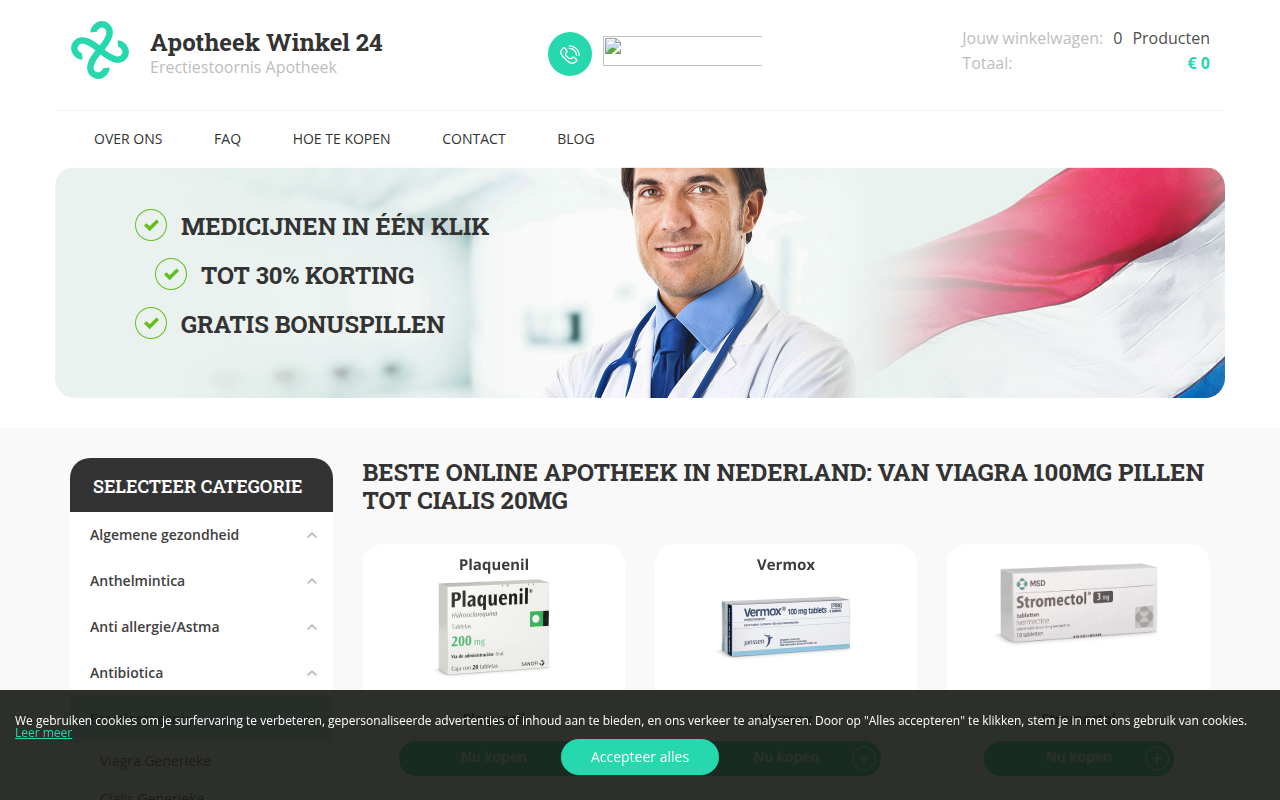 Screenshot van apotheekwinkel24.com