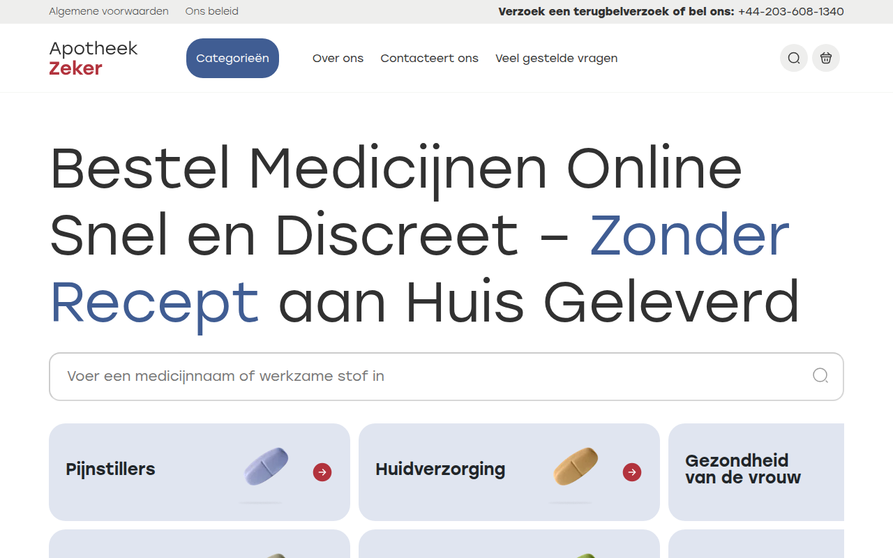 Screenshot van apotheekzeker.com