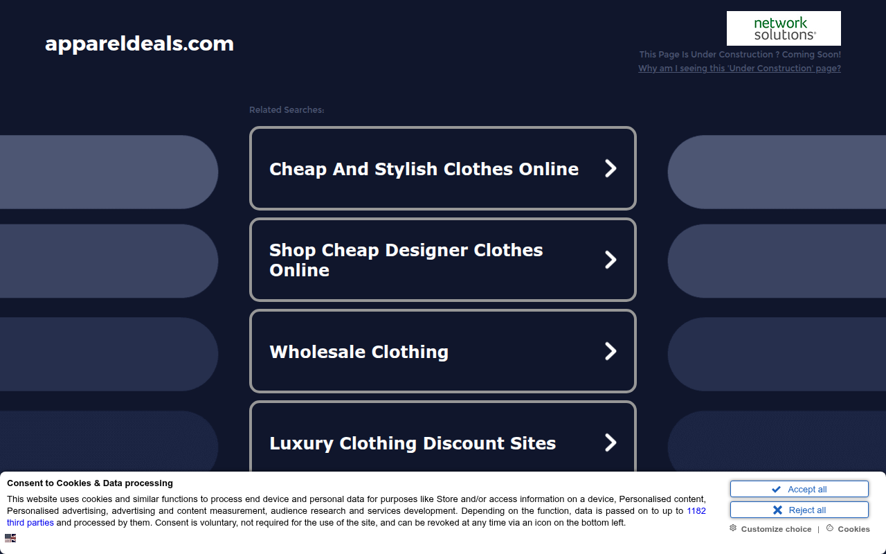 Screenshot van appareldeals.com