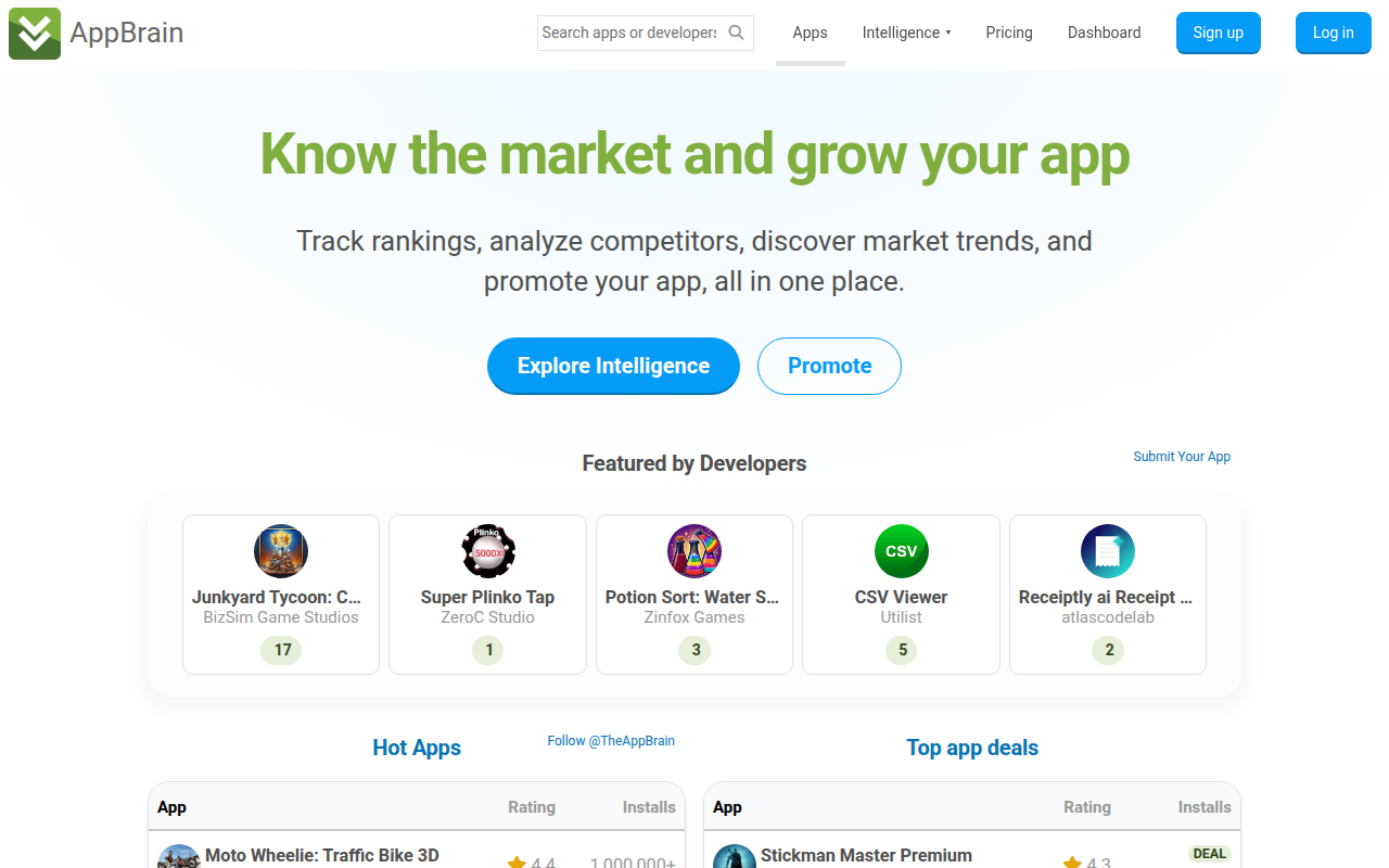 Screenshot van appbrain.com