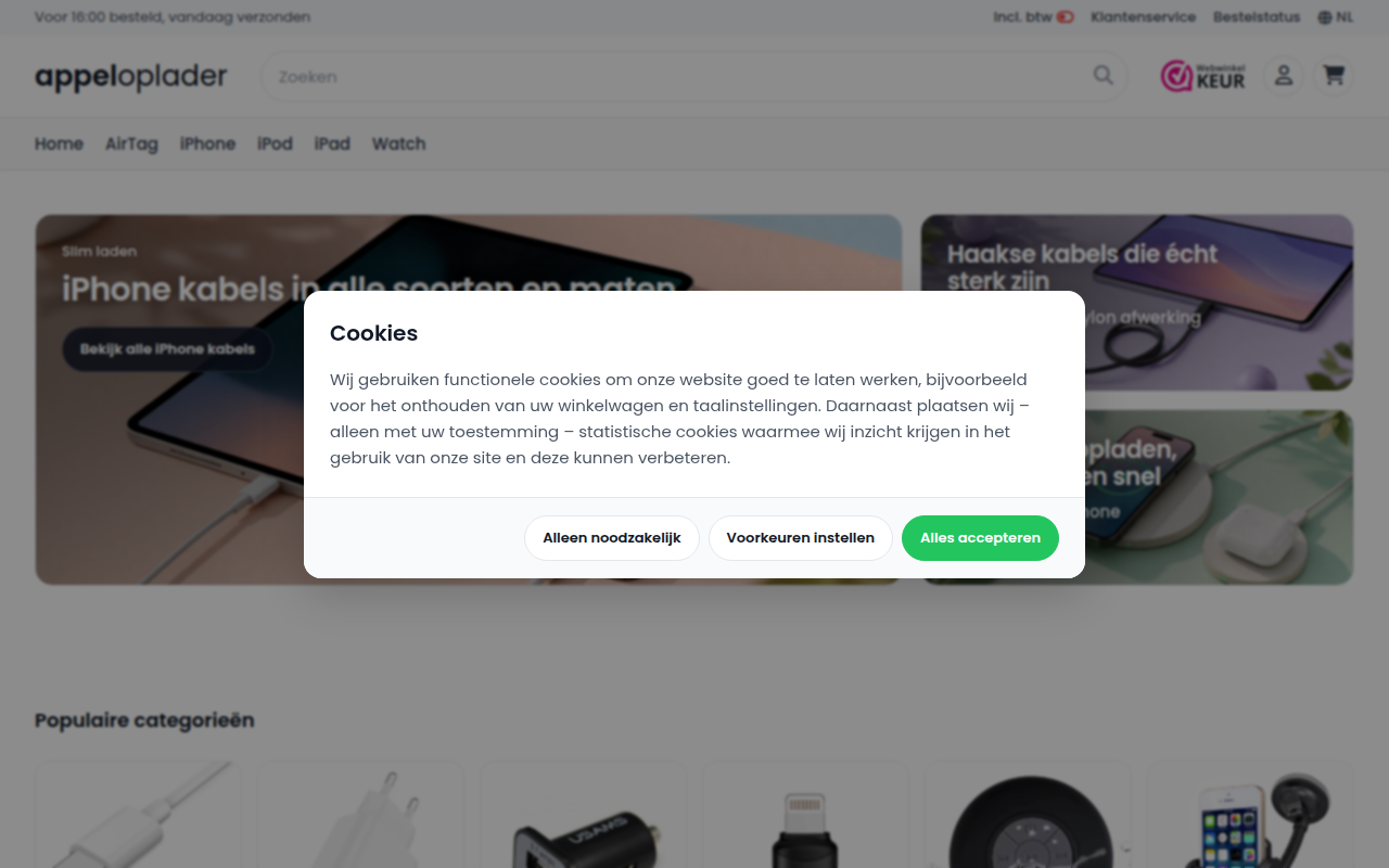 Screenshot van appeloplader.nl