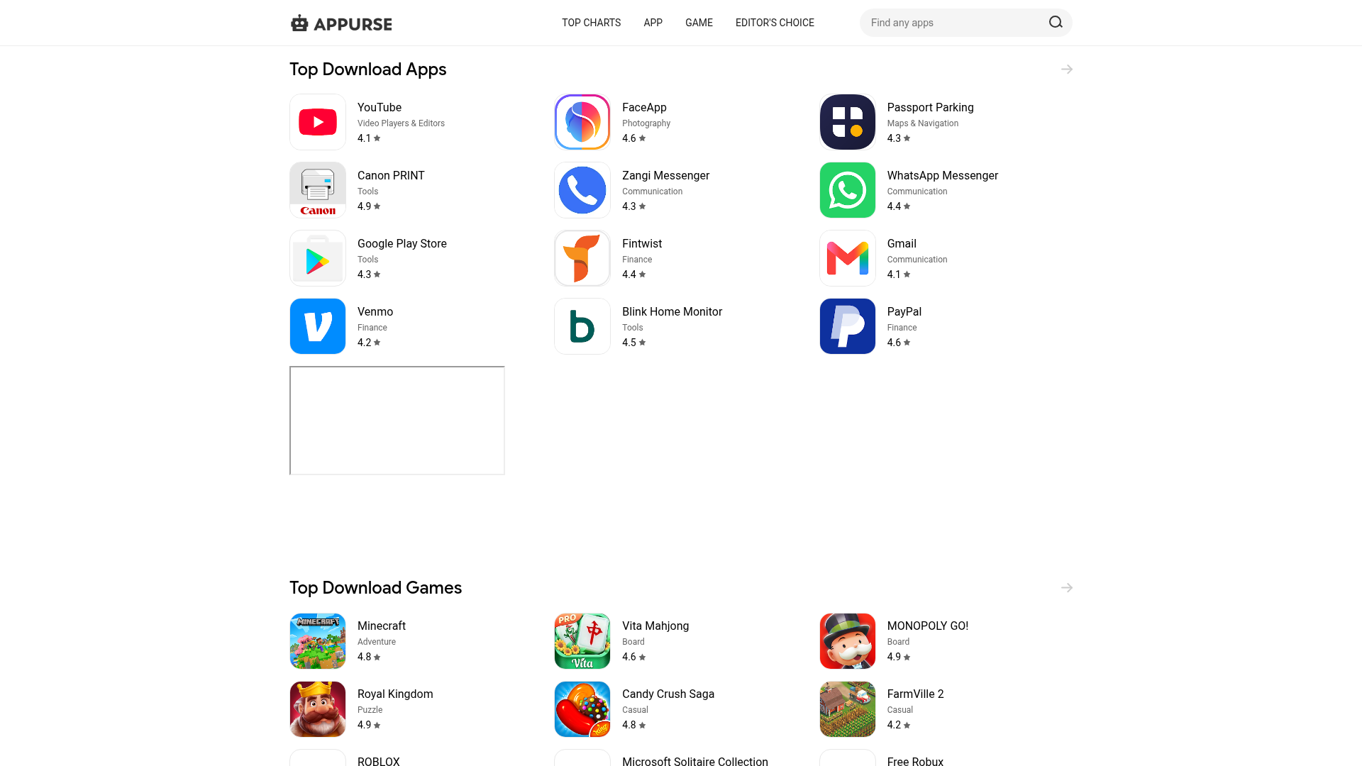Screenshot van appurse.com
