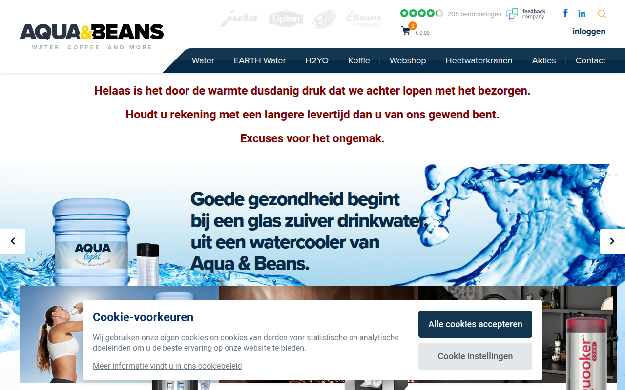 Screenshot van aqua-beans.nl