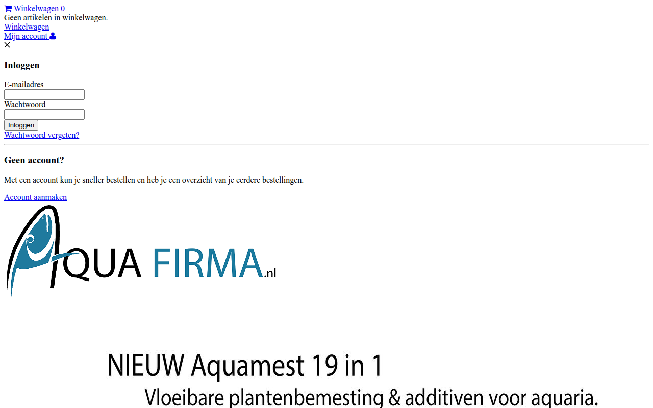 Screenshot van aquafirma.nl