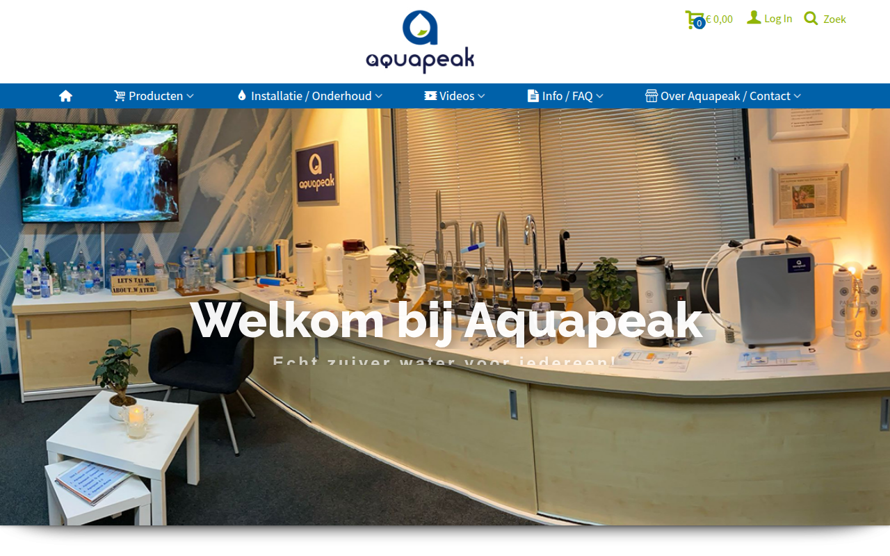 Screenshot van aquapeak.nl