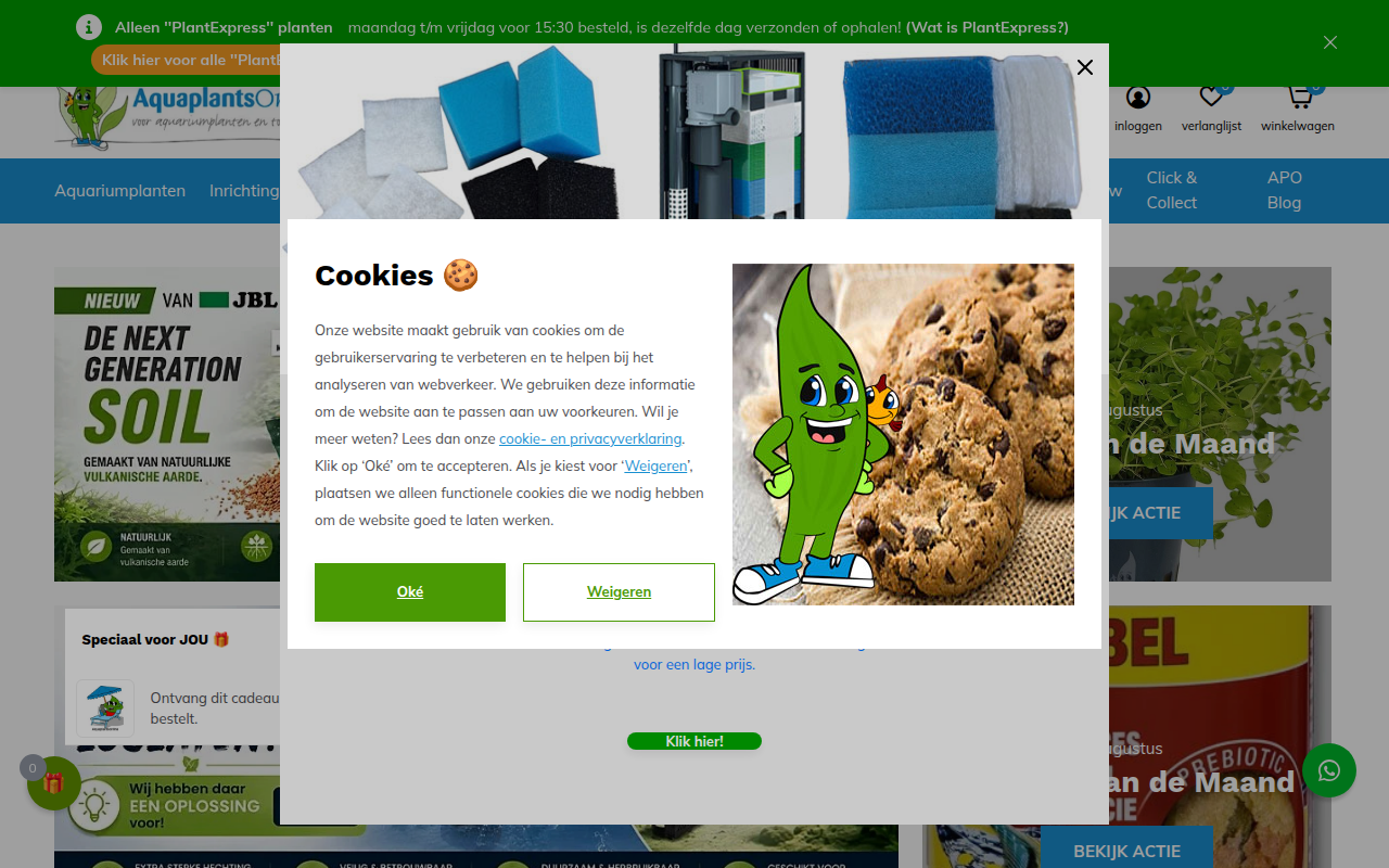 Screenshot van aquaplantsonline.nl