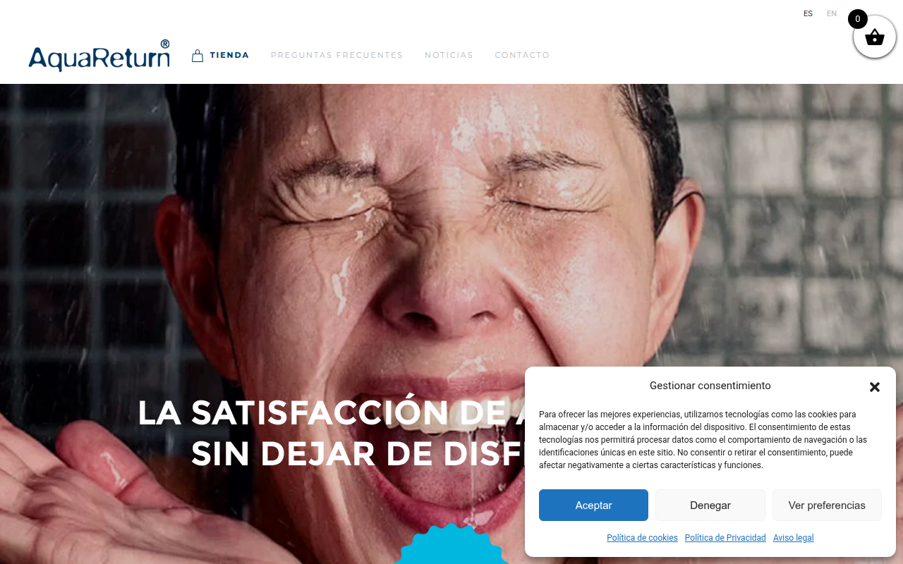 Screenshot van aquareturn.com