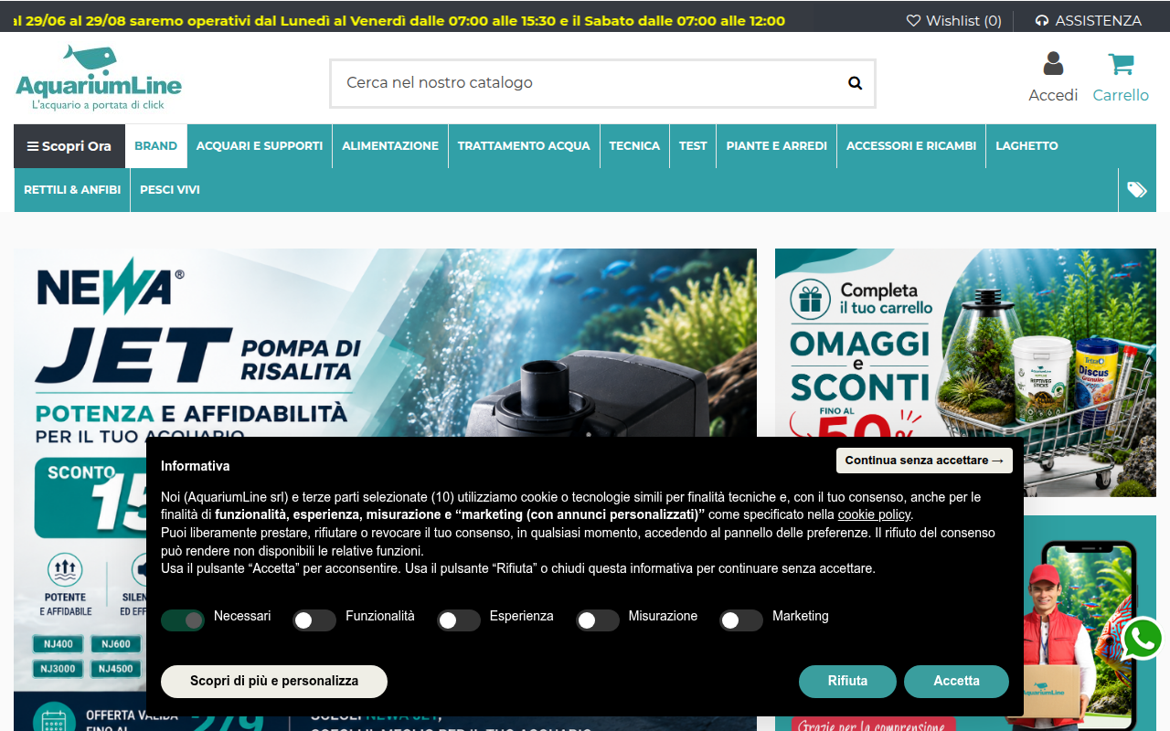 Screenshot van aquariumline.com