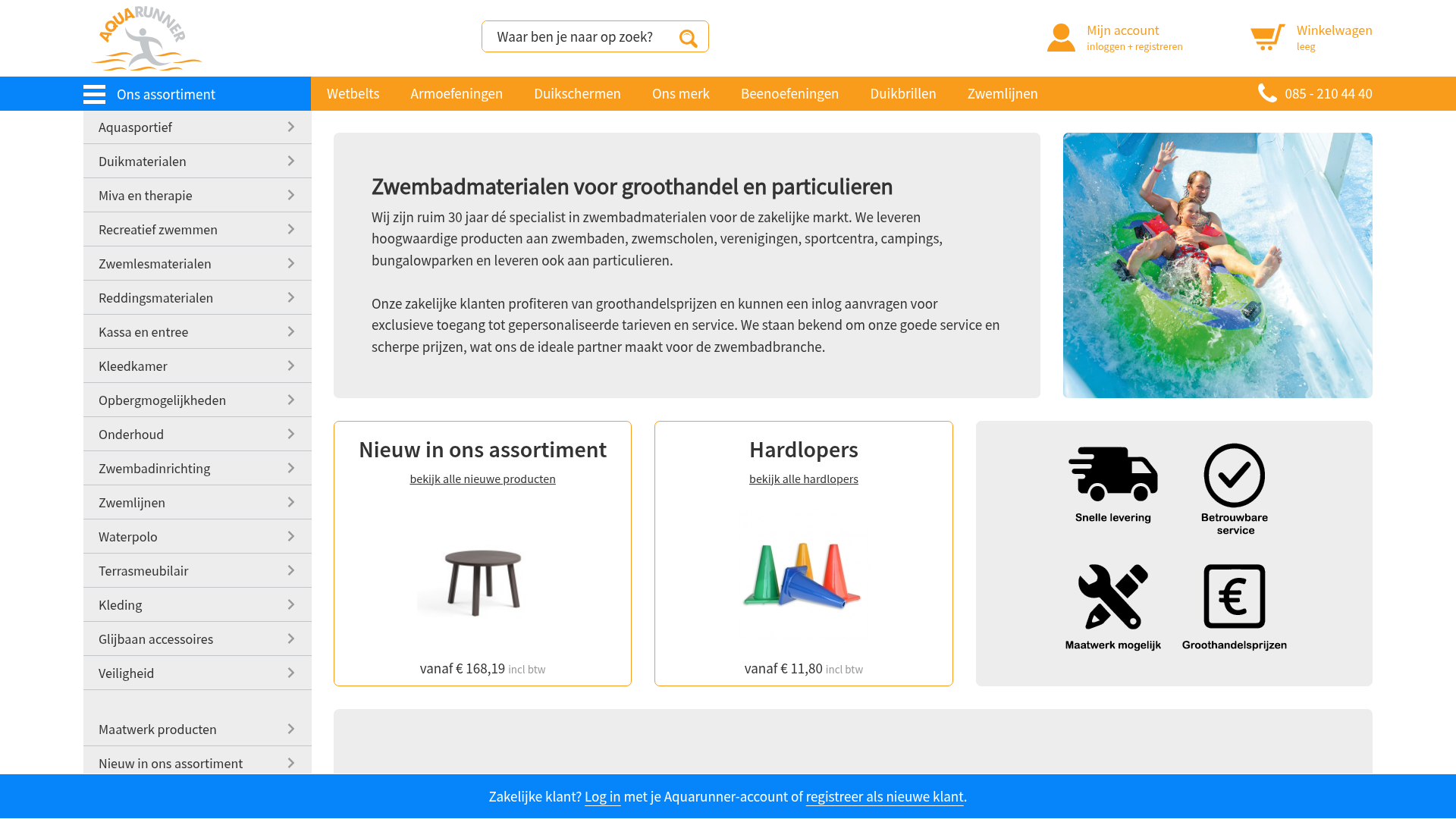 Screenshot van aquarunner.nl