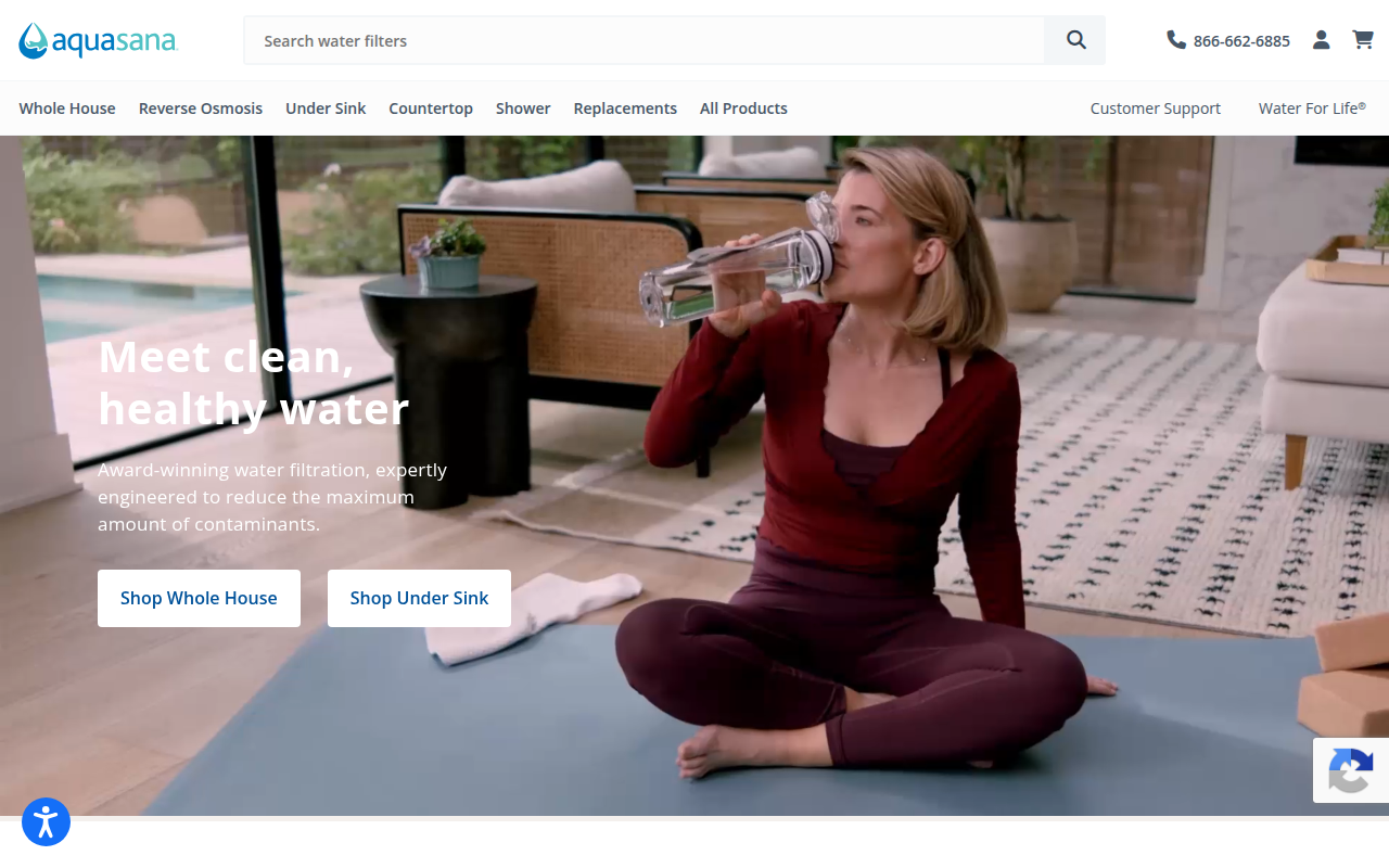 Screenshot van aquasana.com