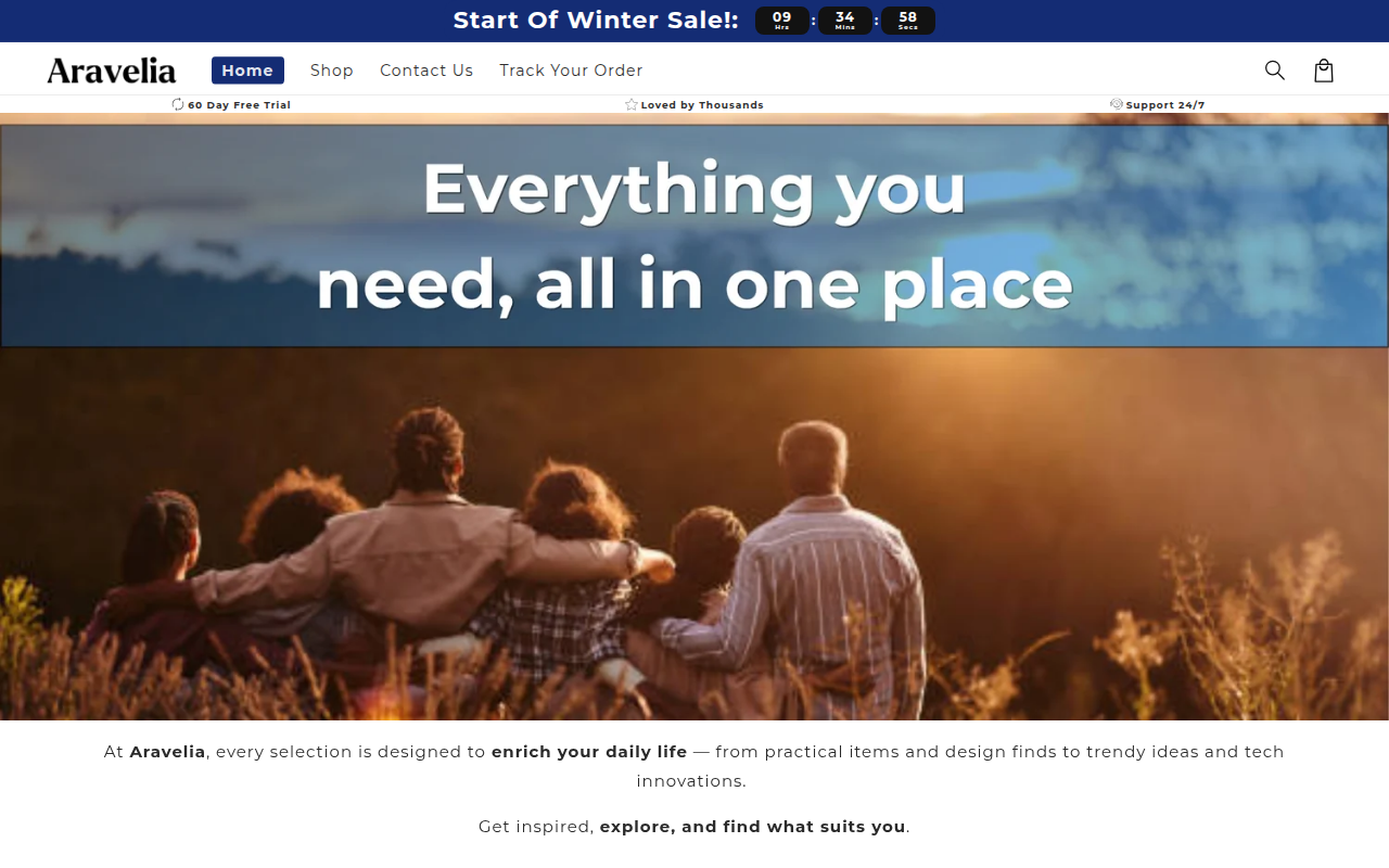 Screenshot van aravelia.com
