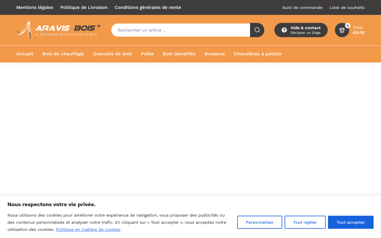 Screenshot van aravisbois.com