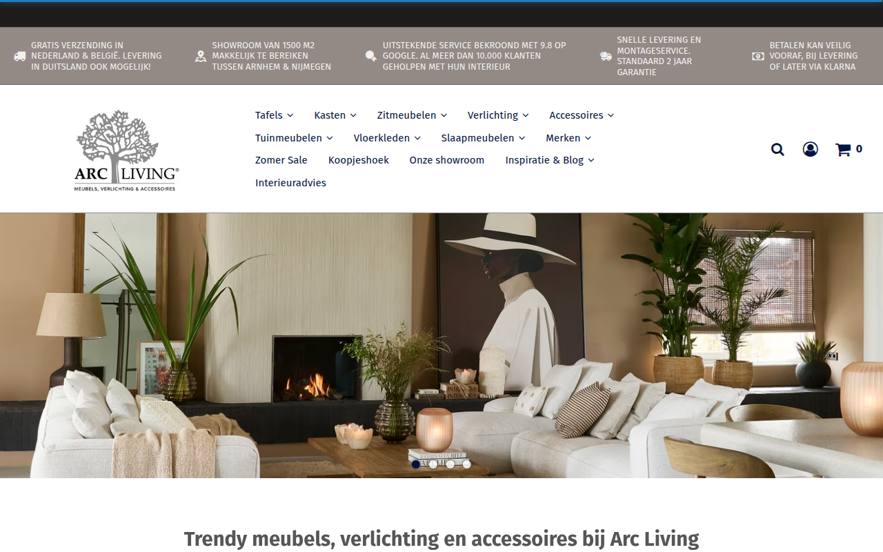 Screenshot van arc-living.nl