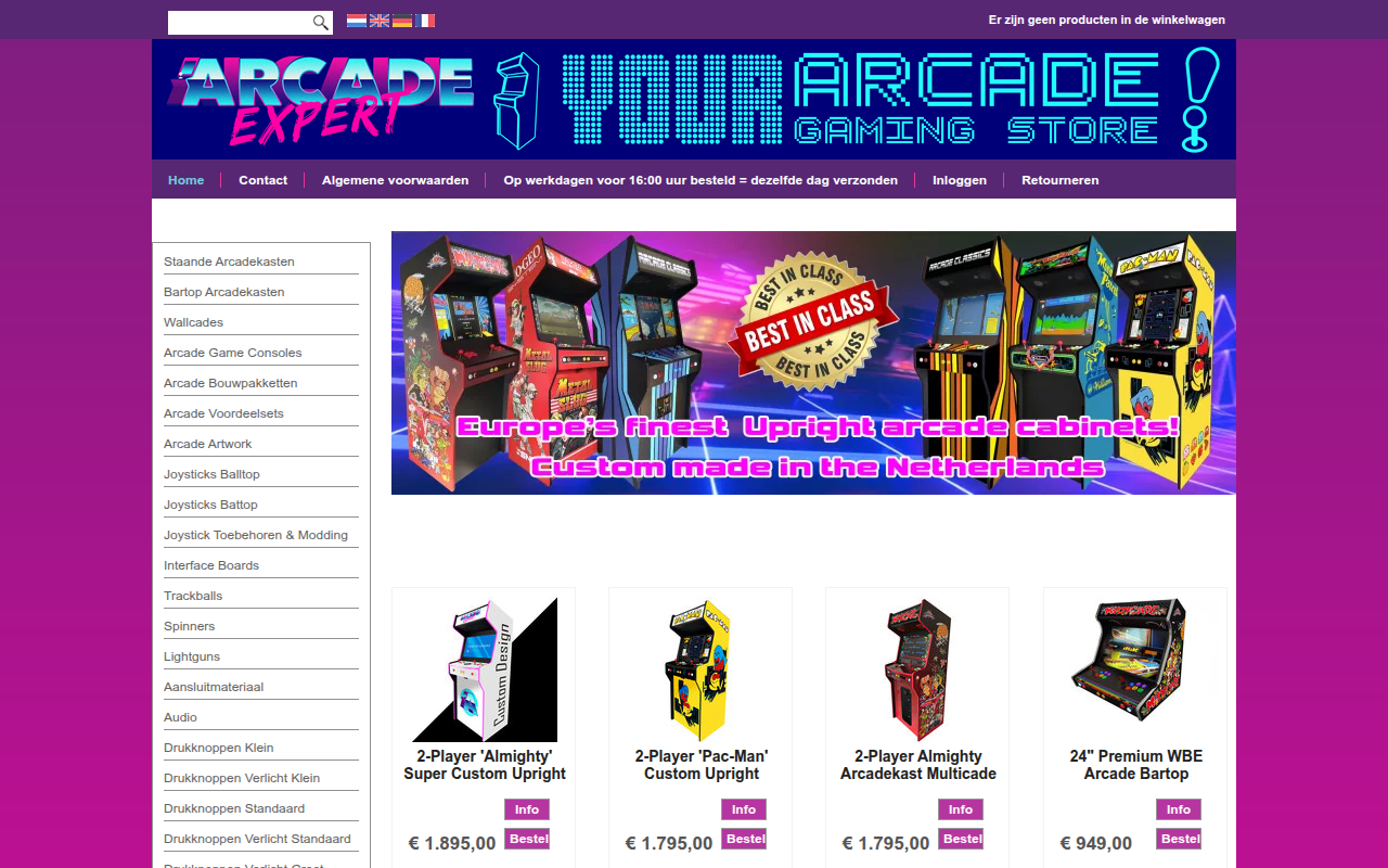 Screenshot van arcade-expert.nl