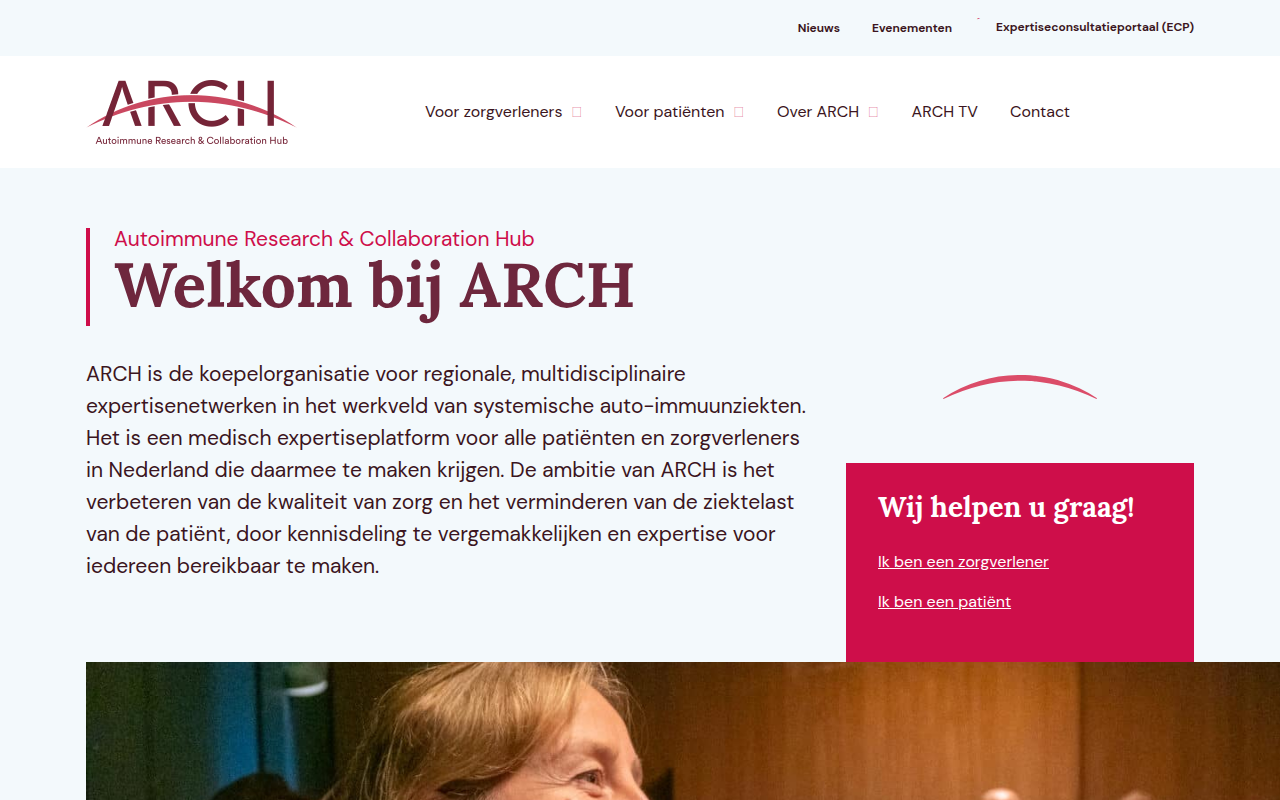 Screenshot van arch.nl