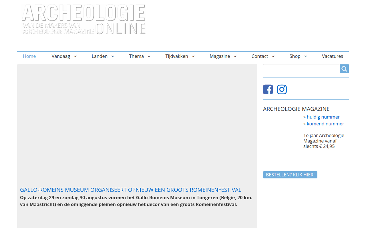 Screenshot van archeologieonline.nl