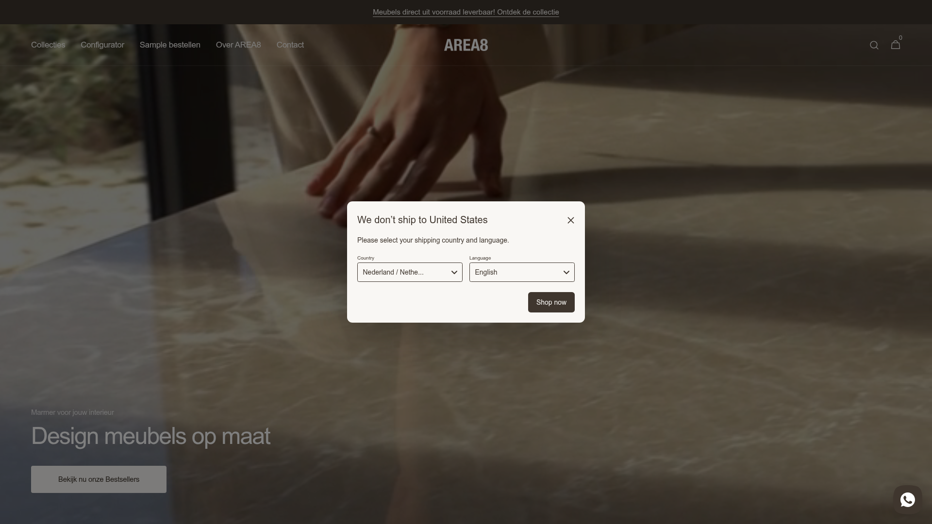 Screenshot van area8.nl
